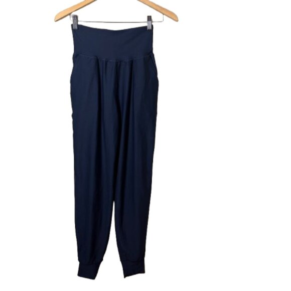 OLD NAVY ACTIVE Powersoft High Rise Joggers Leggings Go Dry Sz small tall navy - Picture 1 of 8